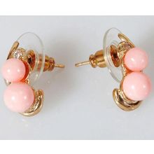 Серьги с кораллом "2 шарика"