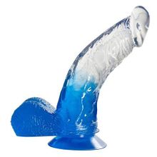 Синий фаллоимитатор с прозрачной верхней частью JELLY JOY FADE OUT DONG 6INCH - 15,2 см. Синий