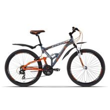 Производитель не указан Велосипед STARK Indy FS (2014), Цвет - серый оранжевый, Размер -  19