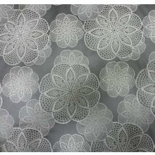 Ткань для штор 3D Абстрактный цветок Серый