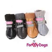 Сапоги для собак ForMyDogs иск.кожа флис серые FMD618-2017 Grey