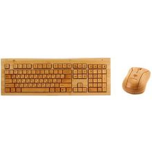 Клавиатура Konoos KBKM-01 натуральный бамбук {Комлект беспроводной кл-ра+мышь }