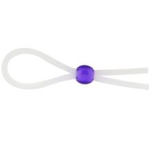 NMC Прозрачное лассо с фиолетовой бусиной SILICONE COCK RING WITH BEAD LAVENDER (прозрачный)