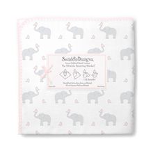 SwaddleDesigns Pastel Elephant and Chickies розовая