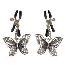 Pipedream Зажимы на соски с бабочками Butterfly Nipple Clamps (металлик серебро)