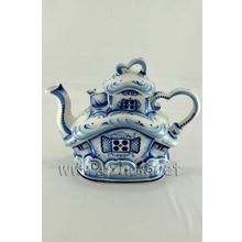 Чайник "Дом". Гжельский фарфор. арт. 1826