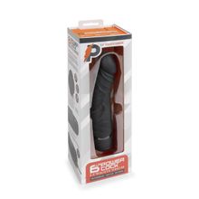 Черный вибратор-реалистик 6.5  Girthy Realistic Vibrator - 19 см. (247325)