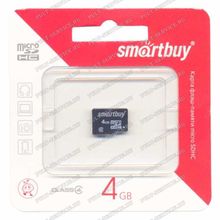 Карта памят 4 Gb SmartBuy MicroSD (Class4)