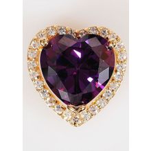 Кулон с аметистом "Большое сердце"