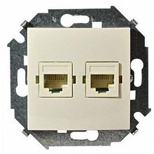 Розетка 2xRJ11+RJ45 Cat.5 15, слоновая кость |  код. 1591590-031 |  Simon