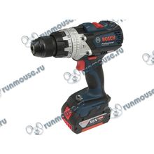 Дрель-шуруповёрт Bosch "GSB 18 VE-EC Professional" 06019F1302, аккум., ударная (Li-Ion 18В, 480 2100об. мин., 31500уд. мин., быстроз.) + доп.аккум. + кейс [140088]