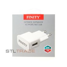 Сетевое зарядное устройство с USB Finity Zeon 1A, белое