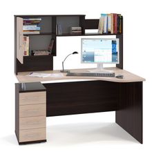 Сокол Угловой стол с надстройкой КСТ-104Л+КН-14 дуб венге белёный дуб ID - 292118