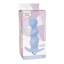 Lola toys Голубая анальная пробка с вибрацией Spiral Anal Plug - 12 см.