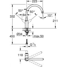 Смеситель Grohe BauEdge для кухонной мойки, 31367000