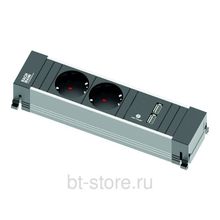 Встраиваемый блок Bachmann Power Frame 2 эл. розетки + 2 USB зарядки (916.0040)