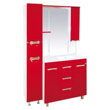 Misty Зеркальный шкаф Кристи 90 R красный, эмаль