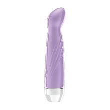 Фиолетовый вибратор Livvy со скошенной головкой - 15,5 см. Фиолетовый