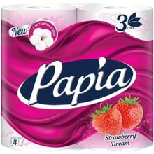 Papia Strawberry Dream 4 рулона в упаковке 3 слоя