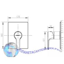 Bravat  Prolate Смеситель встраиваемый в стену (1-функц) PB85179C-A-RUS