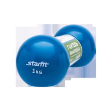 STARFIT Гантель виниловая DB-102 1 кг, голубая