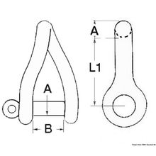 Osculati Twisted shackle made of investment cast SS 8 mm, 08.856.08