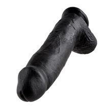 Pipedream Чёрный фаллоимитатор-гигант 12  Cock with Balls - 30,5 см. (черный)