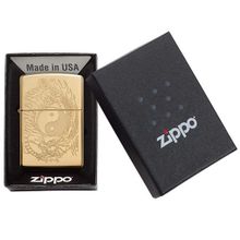 Зажигалка золотистая Zippo Classic с покрытием High Polish Brass