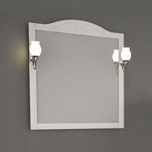 Зеркало ASB-Mebel Флоренция 105 белое патина серебро со светильниками