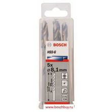 Bosch Набор 5 сверл по металлу HSS-G 8,1 мм DIN 338 (2608585508 , 2.608.585.508)