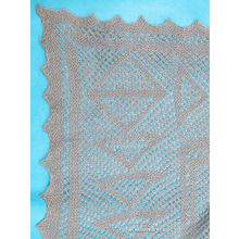 Пуховый оренбургский платок серый, арт. П4-100-03