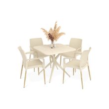 Слайн Обеденная группа SHT-DS201 бежевый светлый орех