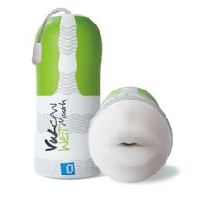 Topco Sales Мастурбатор-ротик Vulcan Love Skin Masturbator Wet Mouth (белый с зеленым)