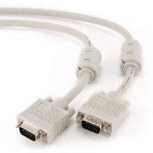 Кабель VGA 15M-15M, 20 м, серый, 2 фильтра, тройной экран, Gembird Cablexpert (CC-PPVGA-20M)