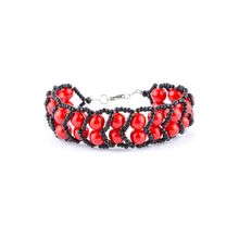 Бусики-Колечки Браслет прес.Коралл "Пламя" арт.КАП-1816