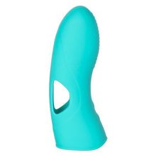 California Exotic Novelties Бирюзовая вибронасадка на палец Marvelous Tickler - 10,25 см. (бирюзовый)