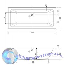 Акриловая ванна CEZARES PLANE MINI 160х70х42