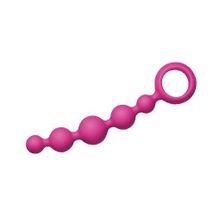 Розовая анальная цепочка Joyballs Wave - 17,5 см. Розовый