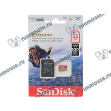Карта памяти 32ГБ SanDisk "Extreme SDSQXAF-032G-GN6AA" microSD HC UHS-I Class10 + адаптер [139751]
