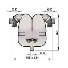 Vetus Сепаратор выхлопных газов Vetus LGS4038 406 X 134 X 370 мм под шланг диаметром 40 мм