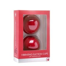 Shots Media BV Красные вакуумные присоски с вибрацией Vibrating Suction Cup