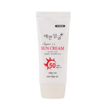 Крем солнцезащитный для лица SPF50 PA+++ с фитостволовыми клетками и фильтратом секрета улитки Well-being Health Pharm Co. YePpeunEolGul Super UV Sun Block Cream 50мл