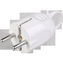 Вилка угловая с кольцом   с заземлением, 16А IP20, белый, EVP12-16-01-K01 | код. EVP12-16-01-K01 |  IEK