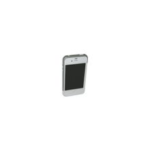 Пластиковый бампер SGP Case Linear EX Meteo infinity white для Apple iPhone 4S (серебристый с белым)