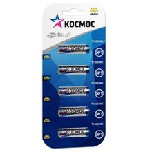 Батарейка AA КОСМОС LR6-5BL Alkaline, 5 шт, отрывной блистер