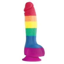 Радужный фаллоимитатор Pride Edition 6 Dildo - 21 см. разноцветный