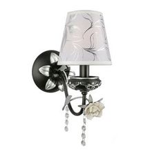 Бра декоративное OML-779 черный с серебром белый хрусталь E14 1*40W 220V арт.OML-77911-01