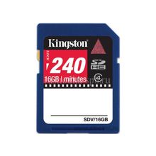 Карта памяти SD 16Gb Kingston SDHC Class 4, Video 240 miNSDV 16GB
