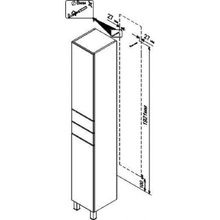 Шкаф-пенал Triton Диана 30 L, 2 двери, 2 ящика, с бельевой корзиной, белый