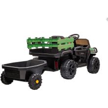 Детский электромобиль Bettyma квадроцикл с прицепом 2WD 12V - BDM0926-GREEN